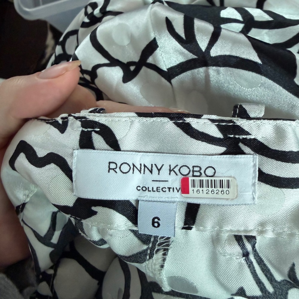 Ronny Kobo Printed Black and White Print Trousers Size 6 - Picture 3 of 16
